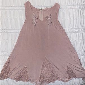 Dusty pink boutique tank top
